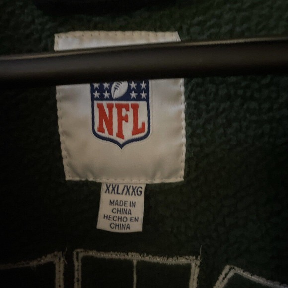 Green Bay Packers Mens SZ XXL NFL Full Zip Hooded Sweatshirt Waffle Knit - Picture 2 of 12